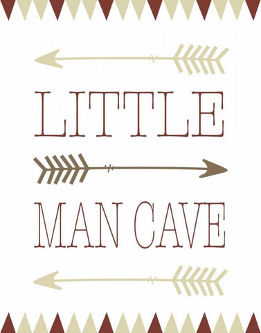 Little Man Cave White Modern Wood Framed Art Print with Double Matting by Moss, Tara