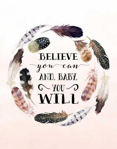 Baby You Will White Modern Wood Framed Art Print with Double Matting by Moss, Tara