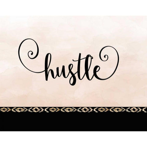 Hustle Black Modern Wood Framed Art Print by Moss, Tara
