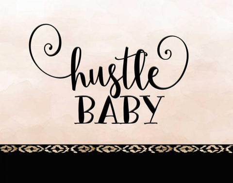 Hustle Baby White Modern Wood Framed Art Print with Double Matting by Moss, Tara