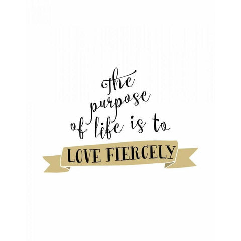 Love Fiercely White Modern Wood Framed Art Print by Moss, Tara