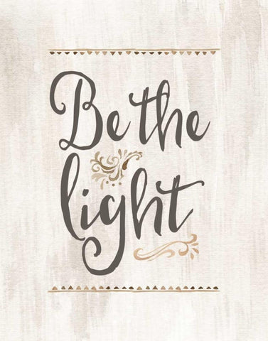 Be the Light Black Ornate Wood Framed Art Print with Double Matting by Moss, Tara