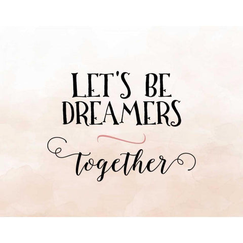 Lets Be Dreamers White Modern Wood Framed Art Print by Moss, Tara