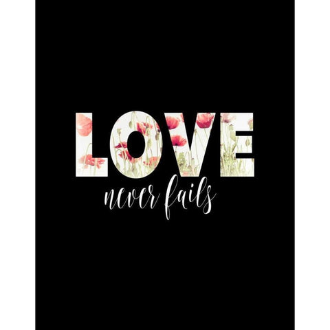 Love Never Fails Floral Gold Ornate Wood Framed Art Print with Double Matting by Moss, Tara