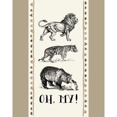 Lion Tiger Bear - Oh My! II Black Modern Wood Framed Art Print with Double Matting by Moss, Tara