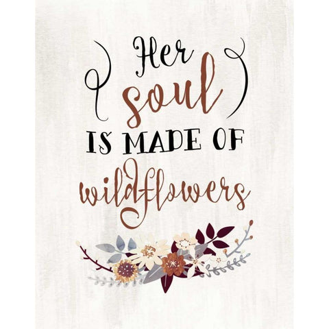 Wildflowers Quote White Modern Wood Framed Art Print by Moss, Tara