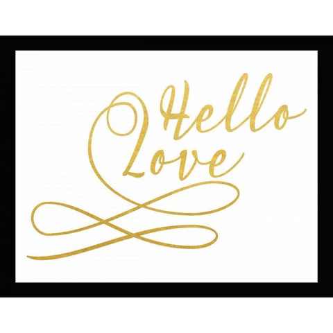 Hello Love Gold Ornate Wood Framed Art Print with Double Matting by Moss, Tara