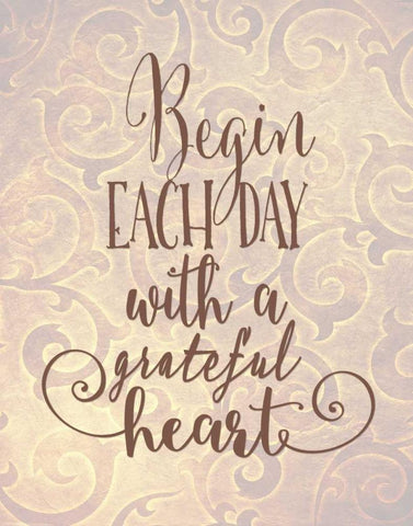 Grateful Heart w/ Bckgrnd White Modern Wood Framed Art Print with Double Matting by Moss, Tara