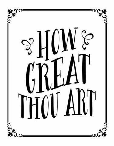 How Great Thou Art White Modern Wood Framed Art Print with Double Matting by Moss, Tara