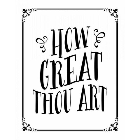 How Great Thou Art White Modern Wood Framed Art Print by Moss, Tara