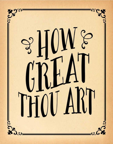 How Great Thou Art Black Ornate Wood Framed Art Print with Double Matting by Moss, Tara