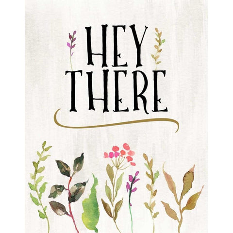 Hey There White Modern Wood Framed Art Print by Moss, Tara