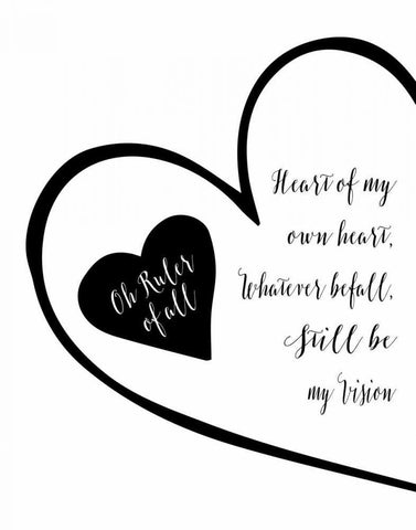 Heart of My Own Heart White Modern Wood Framed Art Print with Double Matting by Moss, Tara