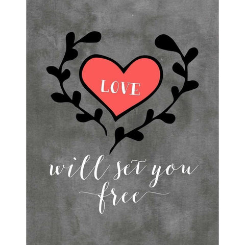 Love Will Set You Free Gold Ornate Wood Framed Art Print with Double Matting by Moss, Tara