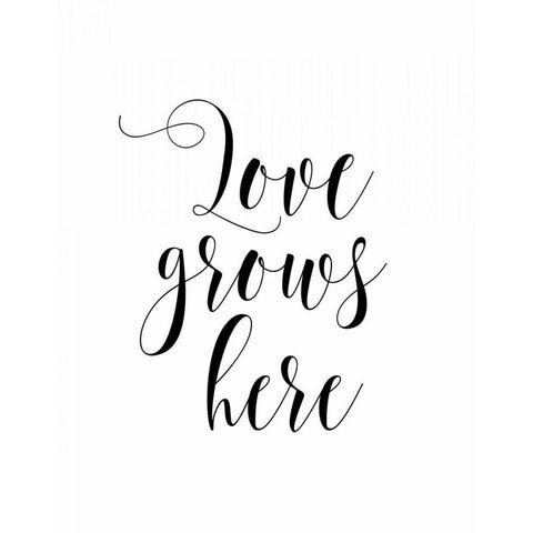 Love Grows Here Black Modern Wood Framed Art Print with Double Matting by Moss, Tara