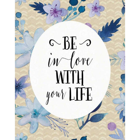 Be in Love White Modern Wood Framed Art Print by Moss, Tara