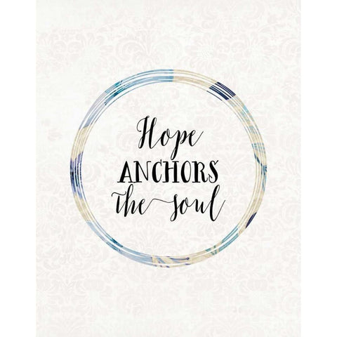 Hope Anchors the Soul Black Modern Wood Framed Art Print with Double Matting by Moss, Tara