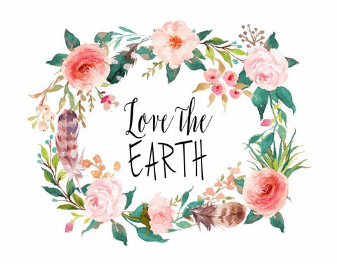 Love the Earth White Modern Wood Framed Art Print with Double Matting by Moss, Tara