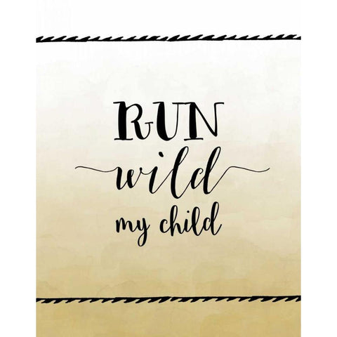 Run Wild Black Modern Wood Framed Art Print with Double Matting by Moss, Tara