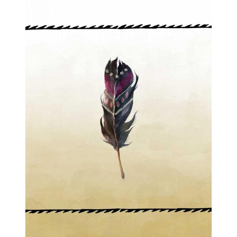 Feather on Yellow White Modern Wood Framed Art Print by Moss, Tara