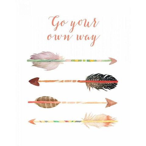 Go Your Own Way Arrows White Modern Wood Framed Art Print by Moss, Tara