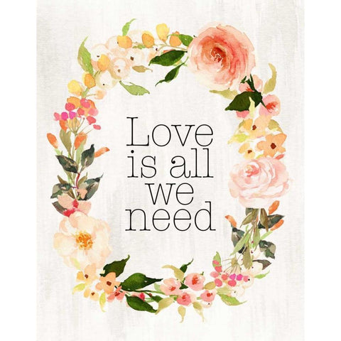 Loves is All We Need Black Modern Wood Framed Art Print with Double Matting by Moss, Tara