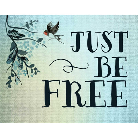 Just Be Free Black Modern Wood Framed Art Print with Double Matting by Moss, Tara