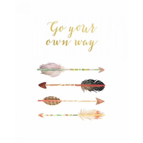 Go Your Own Way White Modern Wood Framed Art Print by Moss, Tara