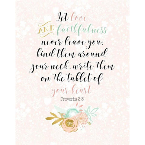 Proverbs 3-3 Gold Ornate Wood Framed Art Print with Double Matting by Moss, Tara