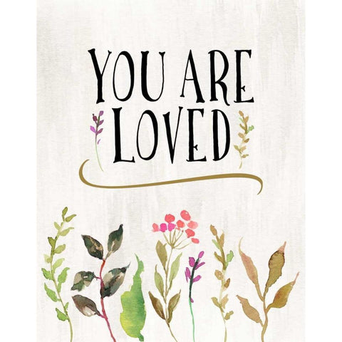 You Are Loved Gold Ornate Wood Framed Art Print with Double Matting by Moss, Tara