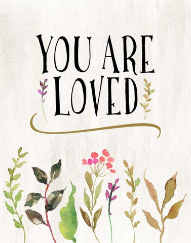 You Are Loved Black Ornate Wood Framed Art Print with Double Matting by Moss, Tara