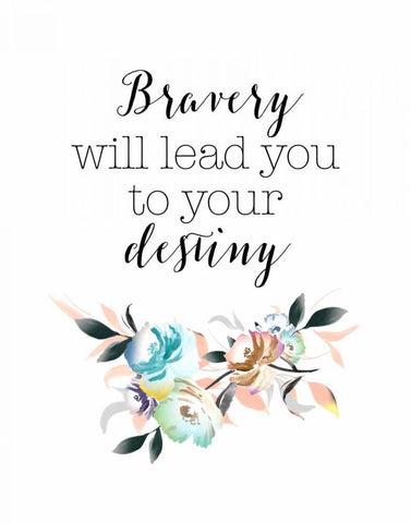 Bravery Destiny Black Ornate Wood Framed Art Print with Double Matting by Moss, Tara