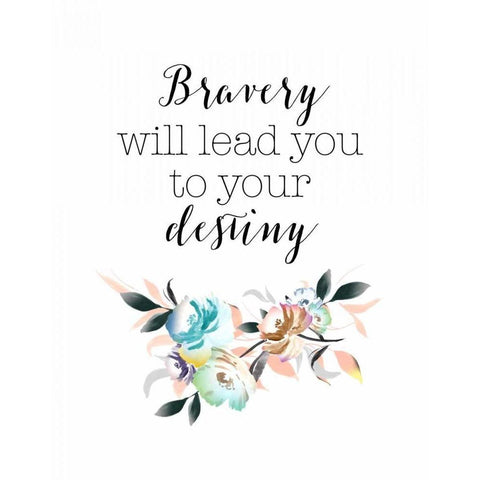 Bravery Destiny White Modern Wood Framed Art Print by Moss, Tara