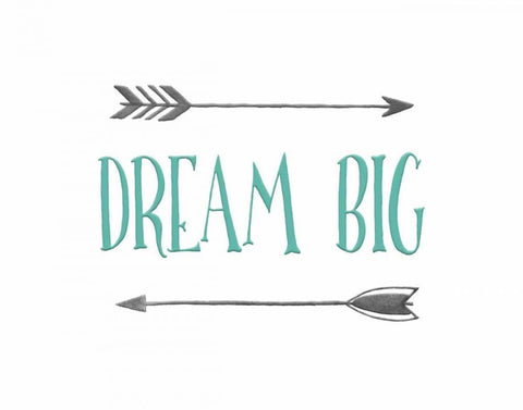 Dream Big White Modern Wood Framed Art Print with Double Matting by Moss, Tara