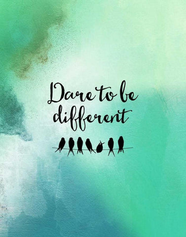 Dare to Be Different Black Ornate Wood Framed Art Print with Double Matting by Moss, Tara