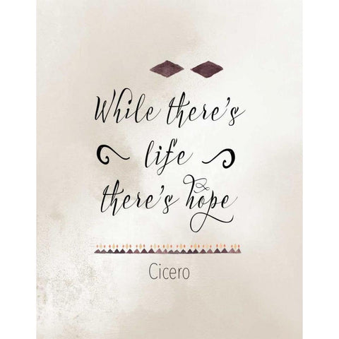 While Theres Life White Modern Wood Framed Art Print by Moss, Tara