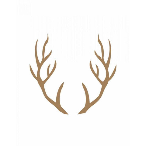 Brown Antlers Black Modern Wood Framed Art Print with Double Matting by Moss, Tara