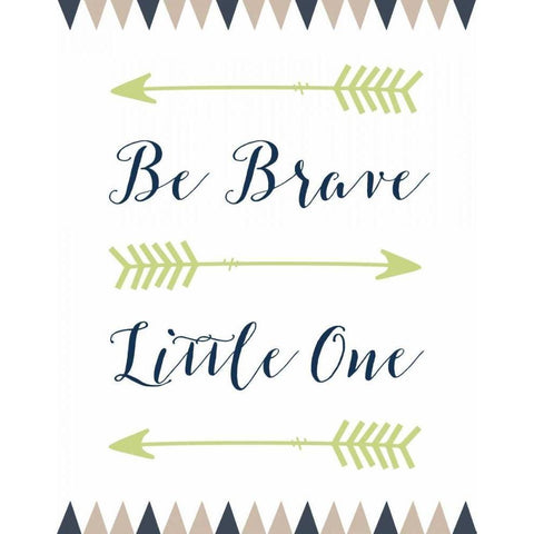 Be Brave Little One White Modern Wood Framed Art Print by Moss, Tara