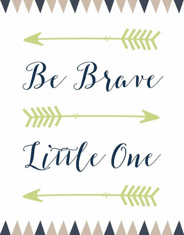 Be Brave Little One Black Ornate Wood Framed Art Print with Double Matting by Moss, Tara