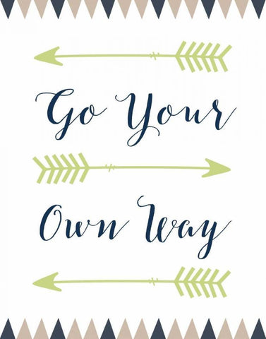 Go Your Own Way Cursive Black Ornate Wood Framed Art Print with Double Matting by Moss, Tara