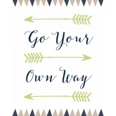 Go Your Own Way Cursive Black Modern Wood Framed Art Print with Double Matting by Moss, Tara