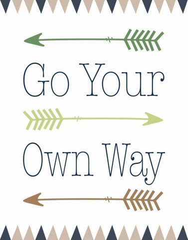 Go Your Own Way White Modern Wood Framed Art Print with Double Matting by Moss, Tara