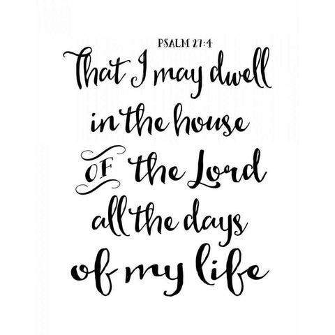 Psalm 27-4 White Modern Wood Framed Art Print by Moss, Tara