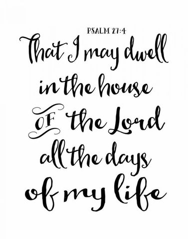 Psalm 27-4 White Modern Wood Framed Art Print with Double Matting by Moss, Tara