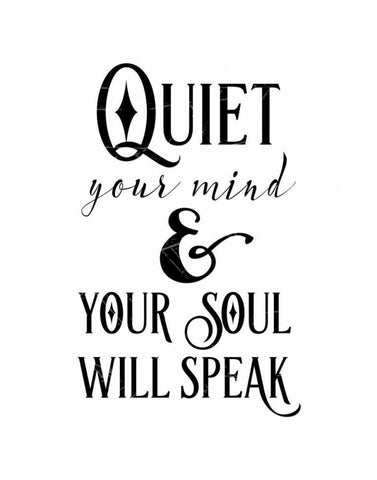 Quiet Your Mind White Modern Wood Framed Art Print with Double Matting by Moss, Tara