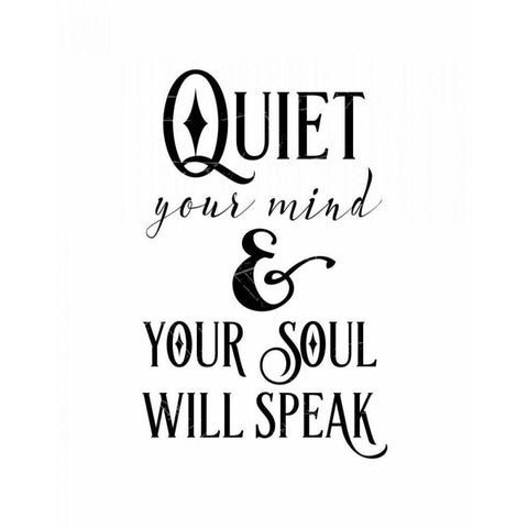 Quiet Your Mind Black Modern Wood Framed Art Print with Double Matting by Moss, Tara