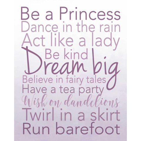 Be a Princess Black Modern Wood Framed Art Print by Moss, Tara