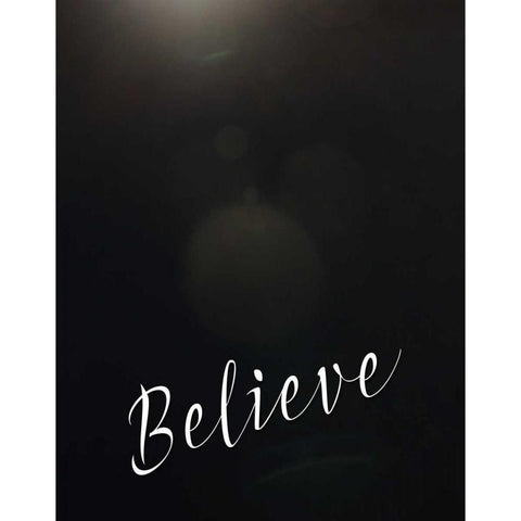 Believe Bokeh White Modern Wood Framed Art Print by Moss, Tara