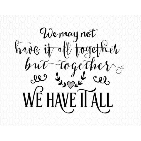 Together We Have It All Hearts Black Modern Wood Framed Art Print with Double Matting by Moss, Tara