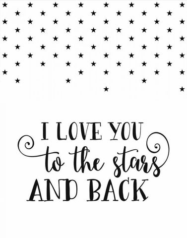 Love You to the Stars Black Ornate Wood Framed Art Print with Double Matting by Moss, Tara